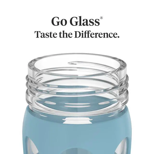 Alt view image 3 of 7 - Glass Water Bottle with Active Cap, Denim