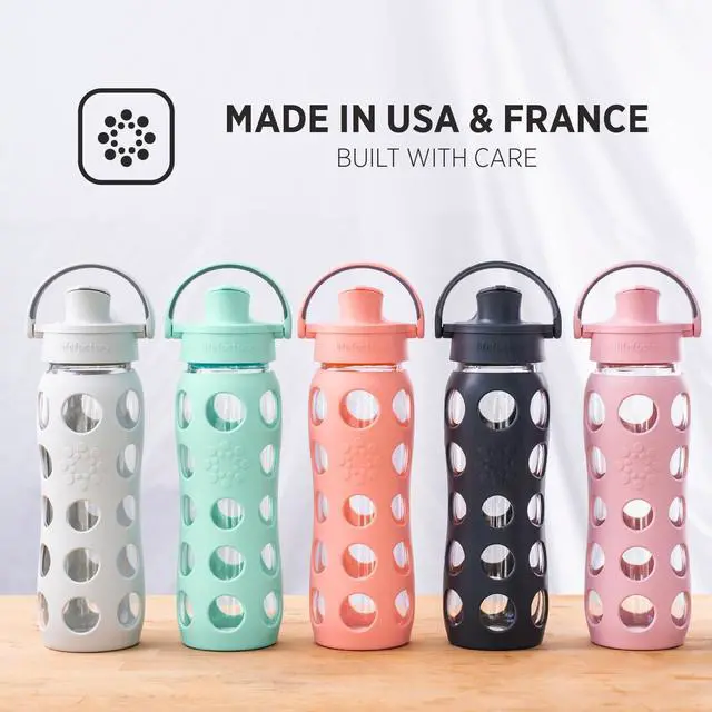 Alt view image 4 of 7 - Glass Water Bottle with Active Cap, Denim