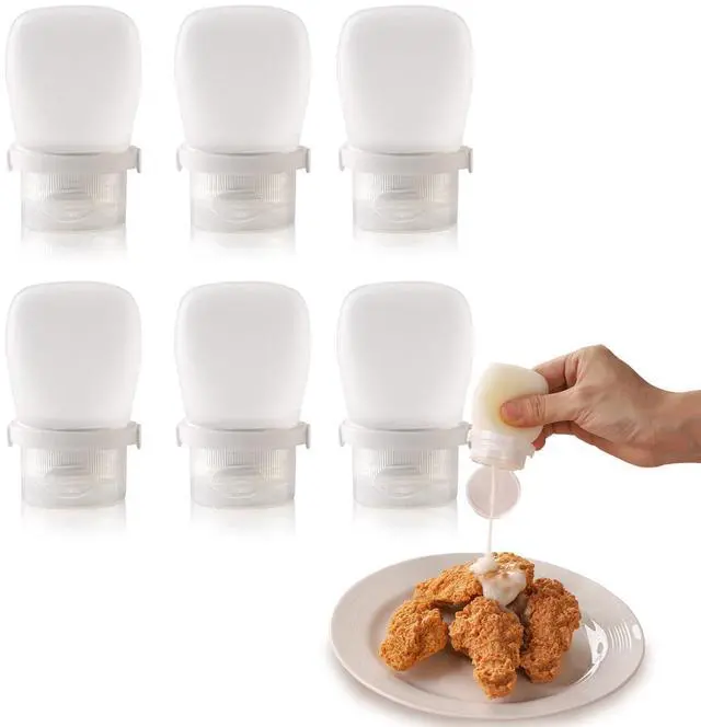 Main image of Silicone Condiment Squeeze Bottles Small Salad Dressing Bottles to Go Travel Salad Dressing Containers for Lunch Box 30ml/1 oz Travel Sauce Bottle with Labels