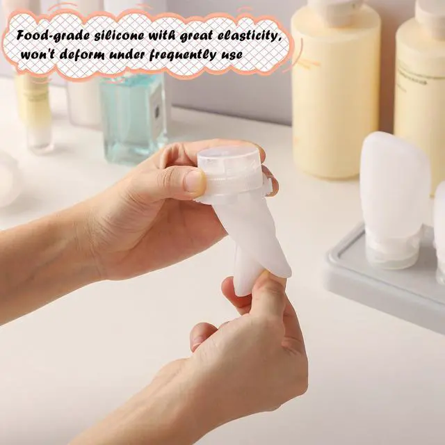 Alt view image 5 of 7 - Silicone Condiment Squeeze Bottles Small Salad Dressing Bottles to Go Travel Salad Dressing Containers for Lunch Box 30ml/1 oz Travel Sauce Bottle with Labels