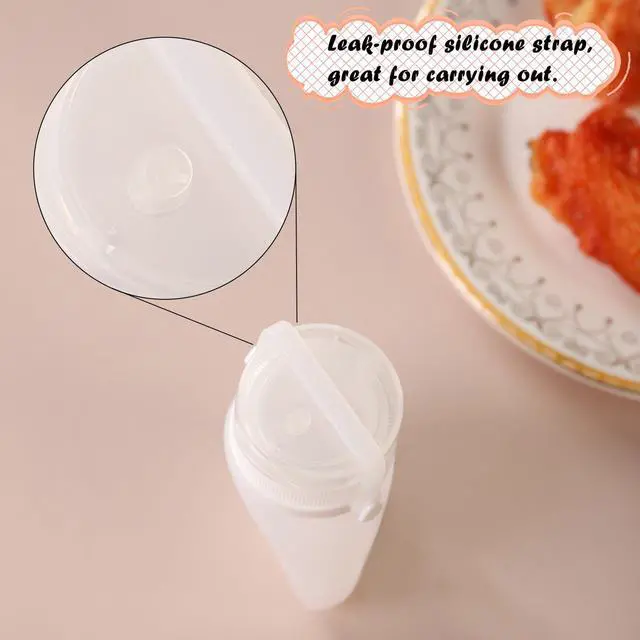 Alt view image 6 of 7 - Silicone Condiment Squeeze Bottles Small Salad Dressing Bottles to Go Travel Salad Dressing Containers for Lunch Box 30ml/1 oz Travel Sauce Bottle with Labels
