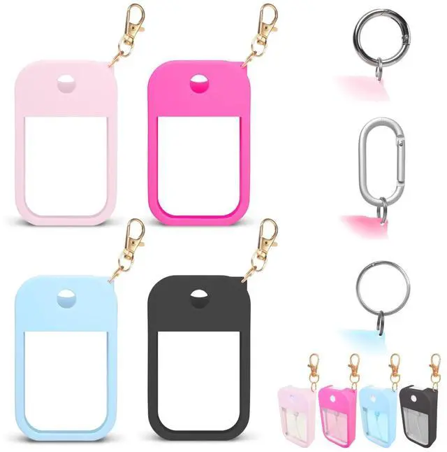 Main image of Soft Silicone Case for Touchland Power Mist (1FL. OZ./30 mL), Protective and Stylish Case with Keychain Compatible with Touchland Hand Sanitizer Spray (Pink/Hot Pink/Blue/Black)