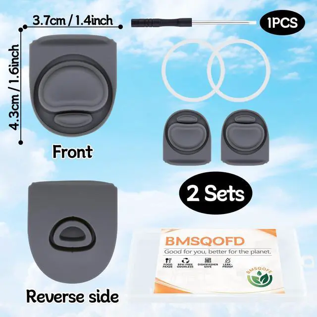 Alt view image 2 of 7 - Sets Replacement Lid Rubber Seal Stopper and O Ring Gasket Compatible with Owala FreeSip 24 32 oz,Water Bottle Top Insert Cap Parts for Owala 16/19/24/25/32/40oz Mouthpiece Accessories HH1