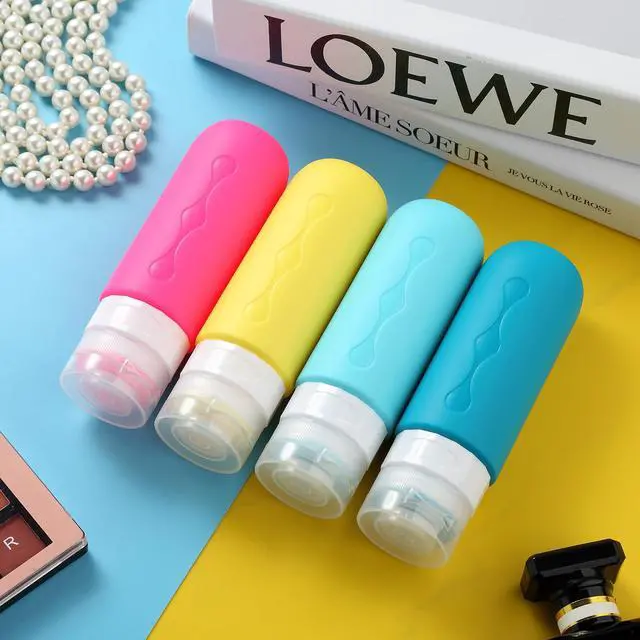 Alt view image 5 of 6 - Travel Bottles for Toiletries, Tsa Approved Travel 3oz Size Containers with Clear Bag, BPA Free Leak Proof Travel Tubs Refillable Liquid Travel Accessories for Cometic Shampoo Lotion (4 Pack)