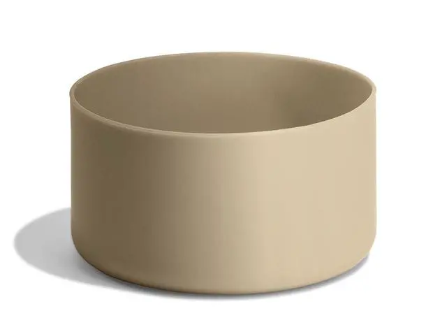 Alt view image 2 of 6 - Bottle Boot Bottom Protector Sleeve Silicone Water Bottle Accessory Medium Oat Tan