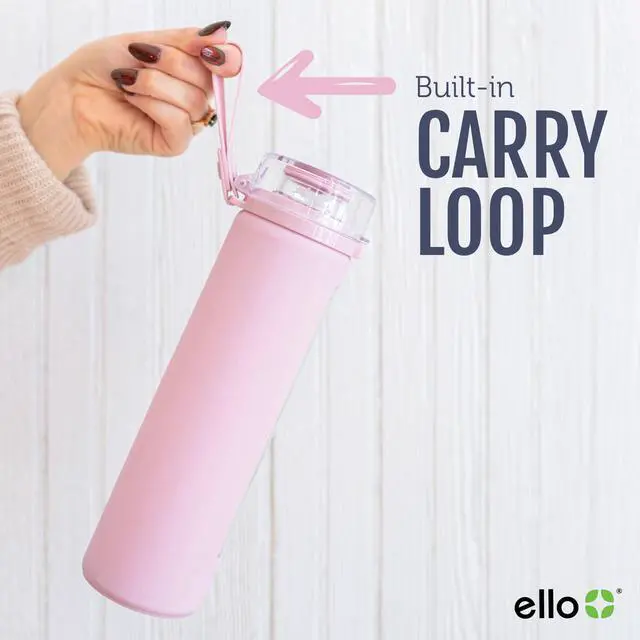 Alt view image 5 of 7 - Glass Water Bottle with Flip Lid and Sleeve, Tech Blue