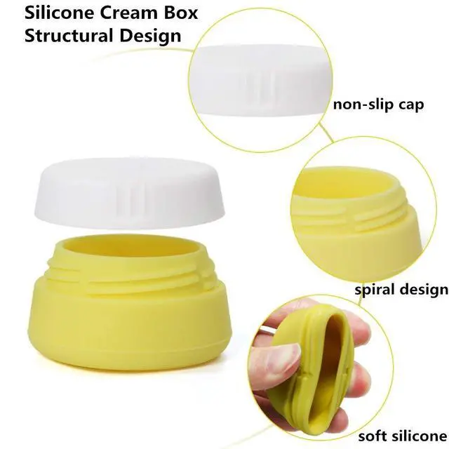 Alt view image 3 of 6 - Travel Containers Sets Silicone & PP Cream Jars for Toiletries Empty Lotion Leak-proof & TSA Approved Bottles Accessories with Hard Sealed Lids for Cosmetic Makeup Face Cream (9 Jars)