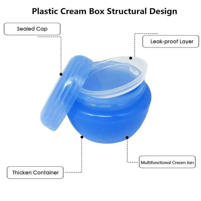 Alt view image 4 of 6 - Travel Containers Sets Silicone & PP Cream Jars for Toiletries Empty Lotion Leak-proof & TSA Approved Bottles Accessories with Hard Sealed Lids for Cosmetic Makeup Face Cream (9 Jars)