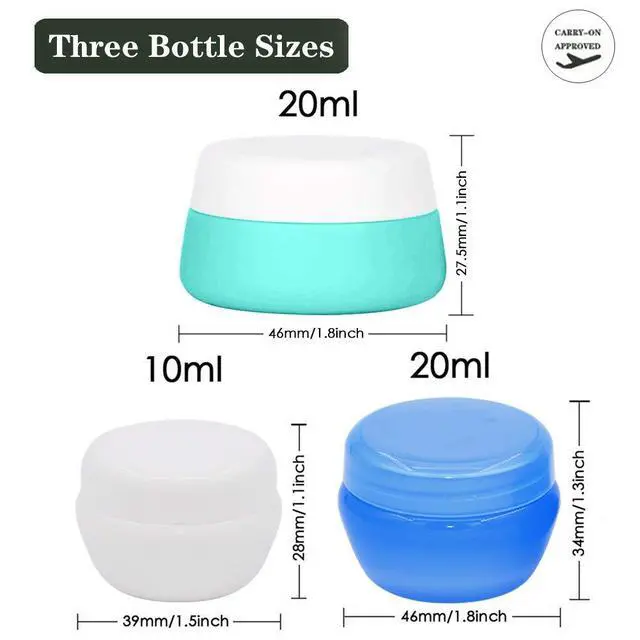 Alt view image 5 of 6 - Travel Containers Sets Silicone & PP Cream Jars for Toiletries Empty Lotion Leak-proof & TSA Approved Bottles Accessories with Hard Sealed Lids for Cosmetic Makeup Face Cream (9 Jars)