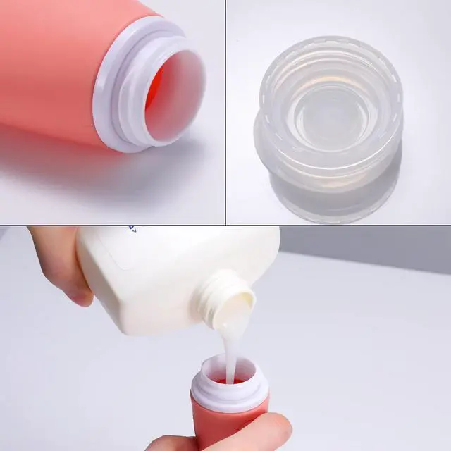 Alt view image 5 of 7 - Leak Proof Silicone Travel Bottles,4 Pack 2oz Liquid Squeezable Refillable Portable Travel Accessories/Cosmetic Containers,BPA Free,Travel Size Bottles for Toiletries Shampoo Conditioner Lotion
