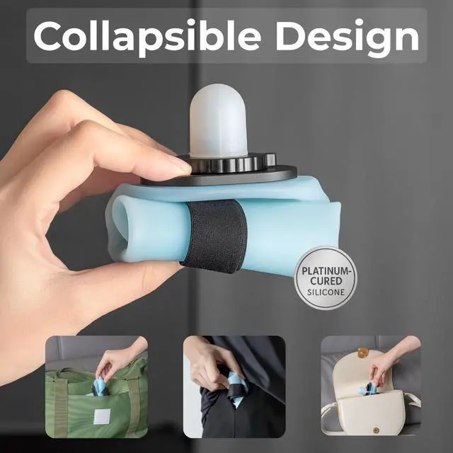 Alt view image 4 of 7 - Water Bottle, Collapsible Silicone Foldable 350mL