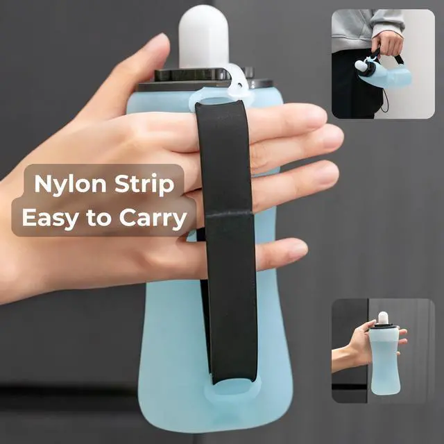Alt view image 7 of 7 - Water Bottle, Collapsible Silicone Foldable 350mL