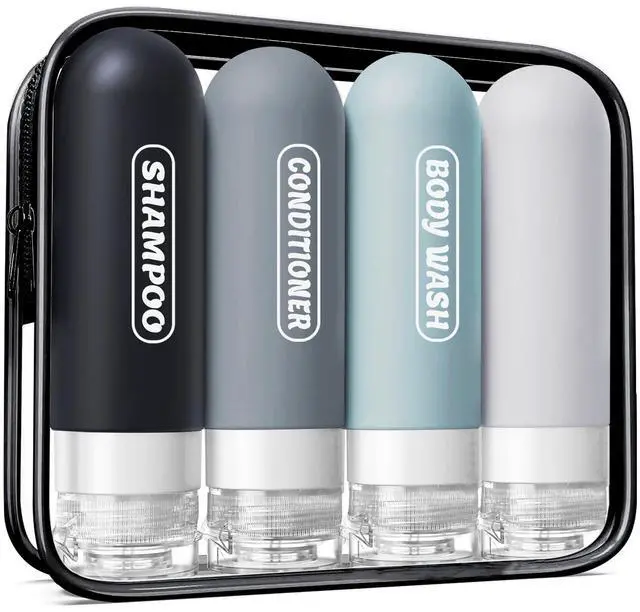 Main image of Pre-printed Silicone Travel Bottles for Toiletries 3oz