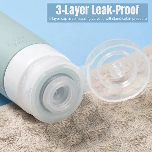 Alt view image 3 of 7 - Pre-printed Silicone Travel Bottles for Toiletries 3oz