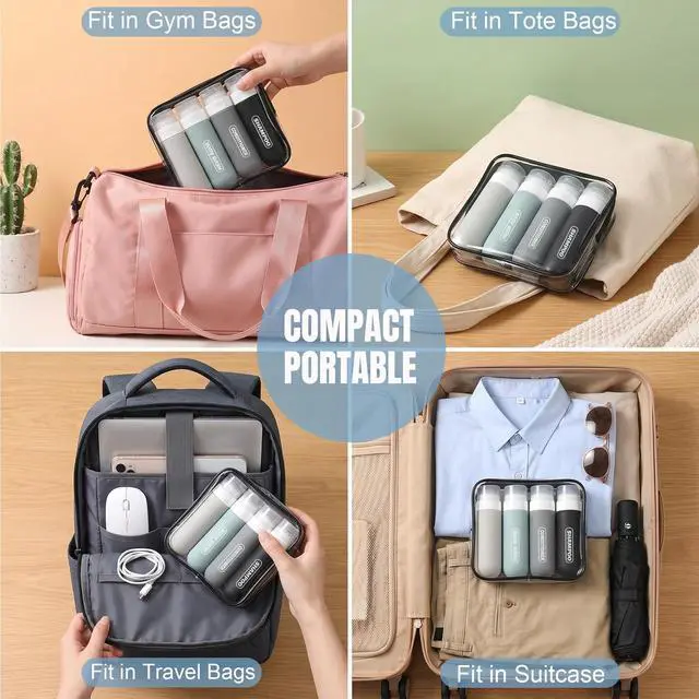 Alt view image 7 of 7 - Pre-printed Silicone Travel Bottles for Toiletries 3oz