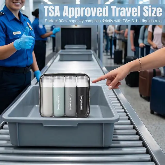 Alt view image 6 of 7 - Pre-printed Silicone Travel Bottles for Toiletries 3oz