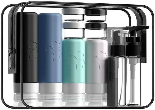 Main image of Travel Bottles for Toiletries, TSA Approved Silicone Travel Size Toiletries with Toiletry Bag, BPA Free Leak Proof Refillable Travel Essentials for Liquids Shampoo Conditioner Lotion
