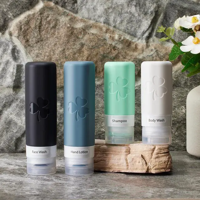 Alt view image 5 of 7 - Travel Bottles for Toiletries, TSA Approved Silicone Travel Size Toiletries with Toiletry Bag, BPA Free Leak Proof Refillable Travel Essentials for Liquids Shampoo Conditioner Lotion