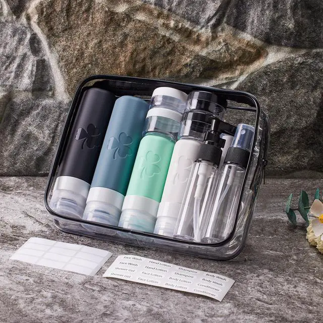 Alt view image 7 of 7 - Travel Bottles for Toiletries, TSA Approved Silicone Travel Size Toiletries with Toiletry Bag, BPA Free Leak Proof Refillable Travel Essentials for Liquids Shampoo Conditioner Lotion
