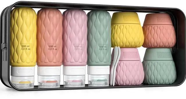 Main image of Travel Bottles for Toiletries Silicone Travel Size Containers 3.4oz 1.7oz