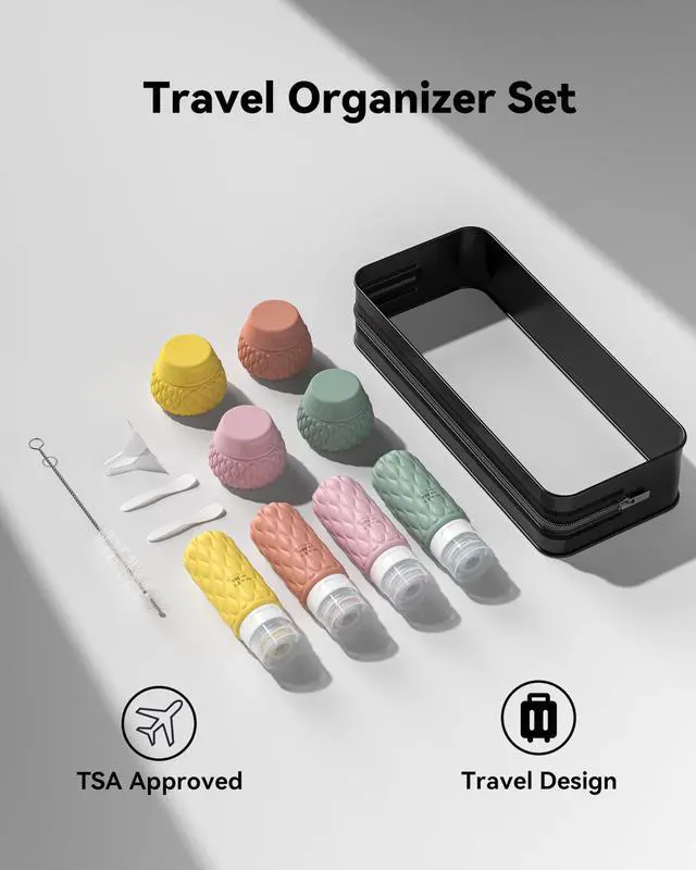 Alt view image 7 of 7 - Travel Bottles for Toiletries Silicone Travel Size Containers 3.4oz 1.7oz