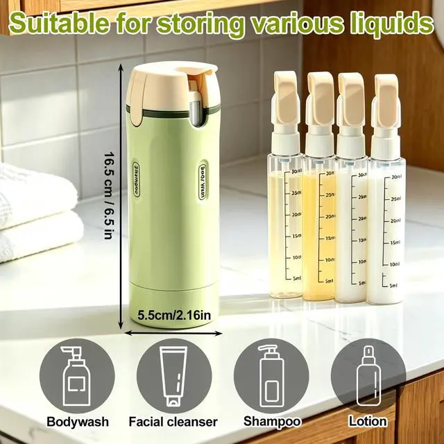 Alt view image 7 of 7 - 4-in-1 Travel Dispenser Bottle, TSA Approved Leakproof Set