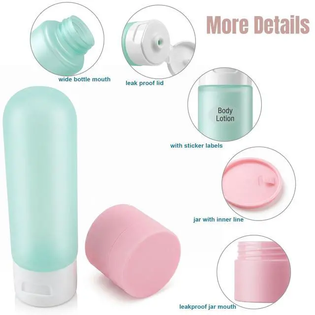Alt view image 5 of 7 - Travel Bottles for Toiletries with Case (Multi-color)