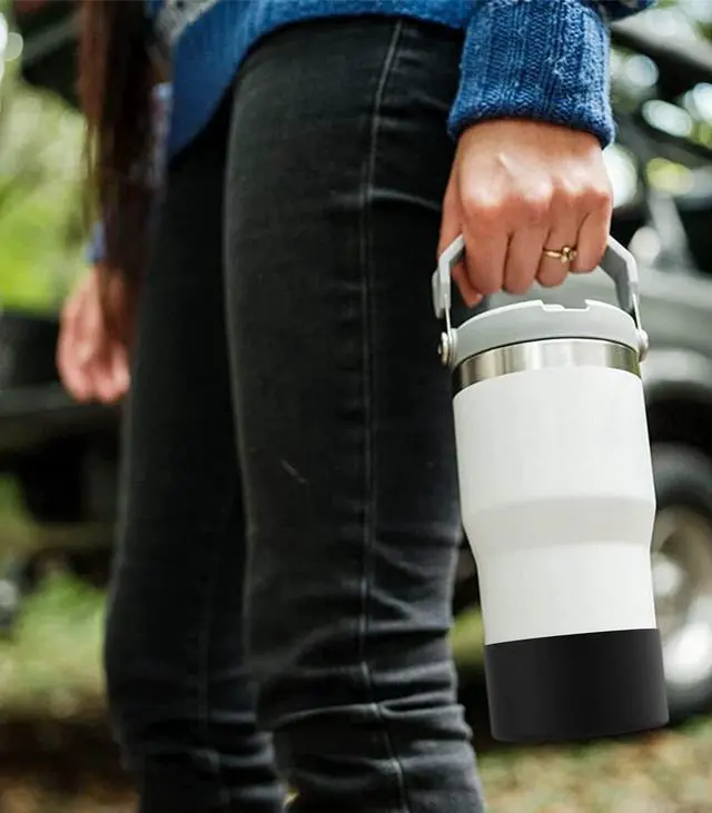 Alt view image 7 of 7 - Upgrade 2PCS Protective Silicone Boot Bumper for Stanley Quencher Adventure 40oz 30oz 20oz Tumbler, Water Bottle Bottom Sleeve Cover Accessories for Stanley Mug Cup(Clear)