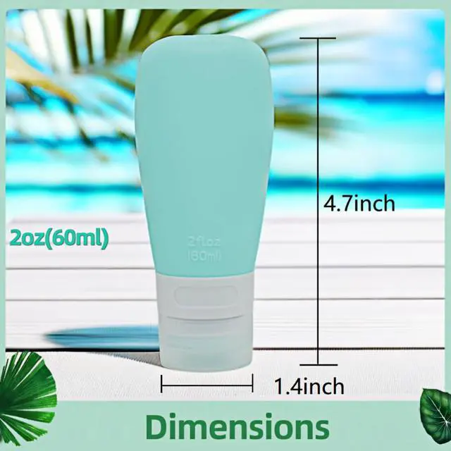 Alt view image 5 of 6 - Silicone Travel Bottles, Leak Proof Squeezable Refillable Travel Accessories Toiletries Containers Travel Size Cosmetic Tube for Shampoo Lotion Soap Liquids (2oz Grey/blue/white/green)