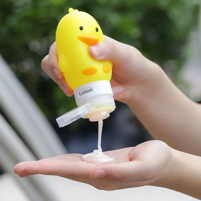 Alt view image 3 of 7 - Cute Cartoon Travel Size Silicone Bottle Set for Toiletries, 4Pack