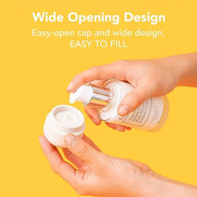 Alt view image 4 of 7 - Silicone Travel Containers, 4-Pack 1oz (30ml), Refillable Cream Jars, Leak-Resistant & TSA-Approved, BPA-Free, Wide Opening Design, Sand Beige