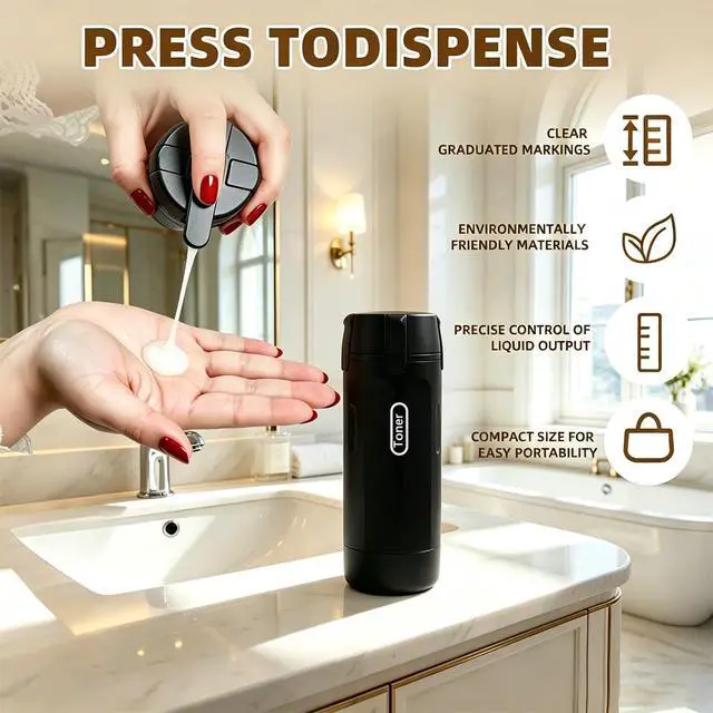 Alt view image 6 of 7 - Travel Dispenser Bottle,4 Pack 30ML Travel Bottles for Toiletries, Leak Proof Travel Size Containers (Black)