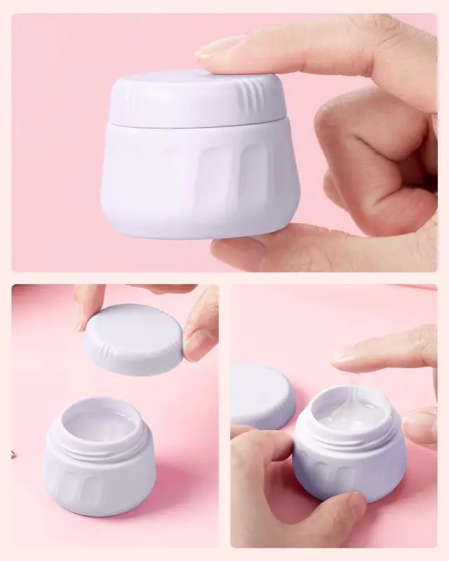 Alt view image 3 of 7 - Travel Containers for Toiletries, TSA Approved Travel Size Toiletries 4 Pack, Refillable Containers, With Clear Bag, Leak Proof Silicone Jars, Essentials Creams Jars Carrying Small Items