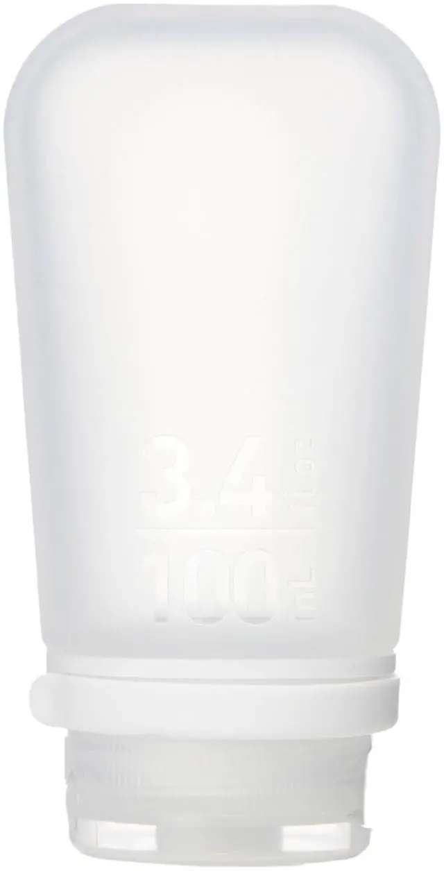 Main image of Refillable Silicone Travel Bottle | Locking Lid | Food-Safe Material | Clear, Large (3.4 fl.oz.; 100ml)