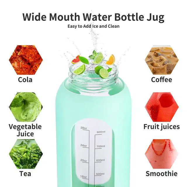 Alt view image 5 of 6 - Glass Water Bottle with Straw, Large Sports Water Jug