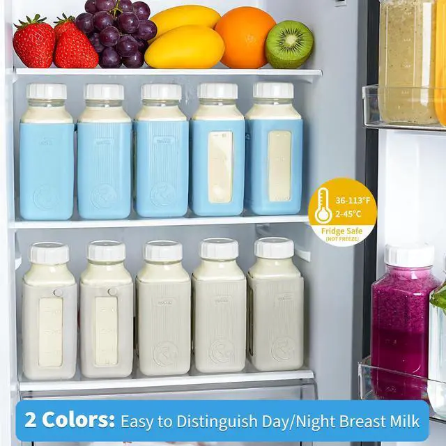 Alt view image 3 of 7 - Glass Breastmilk Storage Bottles with Pour Spouts