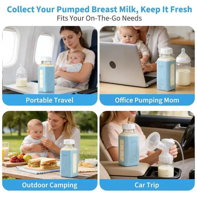 Alt view image 7 of 7 - Glass Breastmilk Storage Bottles with Pour Spouts