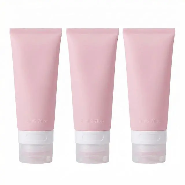 Main image of 3PCS Empty Refillable Pink Soft Silicon Squeeze Tube Portable Travel Bottle Cosmetic Containers Storage Holder For Cream Lotion Facial Cleaner Shampoo Shower Gel Toiletries