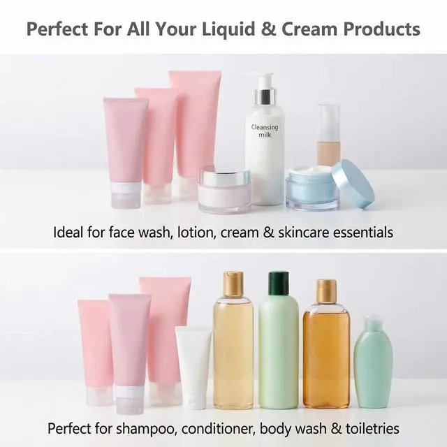 Alt view image 6 of 7 - 3PCS Empty Refillable Pink Soft Silicon Squeeze Tube Portable Travel Bottle Cosmetic Containers Storage Holder For Cream Lotion Facial Cleaner Shampoo Shower Gel Toiletries