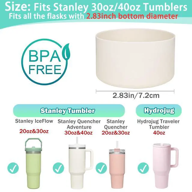 Alt view image 2 of 7 - Tumbler Bottom Protector Boot for Stanley Quencher Adventure 40oz & Stanley IceFlow 20oz 30oz, Stealth Landing-2.83inch Bottom Diameter