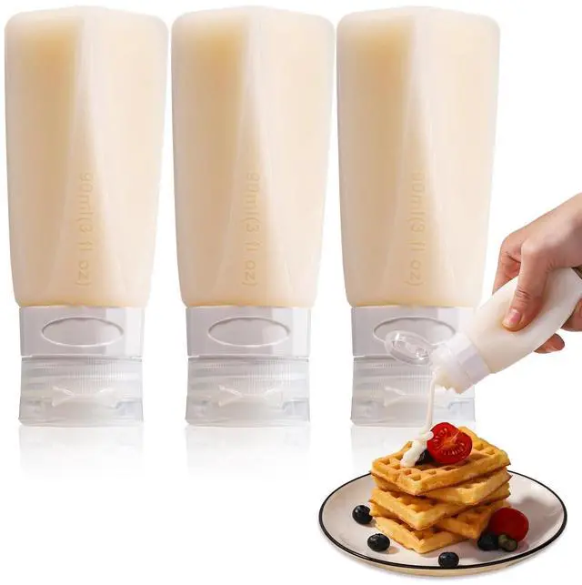 Main image of Proof Silicone Travel Bottles Mini Sauce Dispensers Small Portable Salad Dressing Containers to Go for Lunch 3oz Squeeze Condiments Bottles Lunchbox Accessories