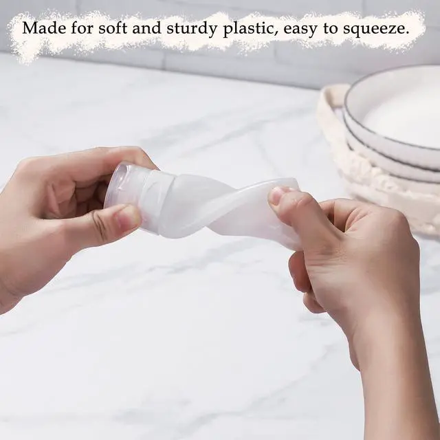 Alt view image 6 of 7 - Proof Silicone Travel Bottles Mini Sauce Dispensers Small Portable Salad Dressing Containers to Go for Lunch 3oz Squeeze Condiments Bottles Lunchbox Accessories