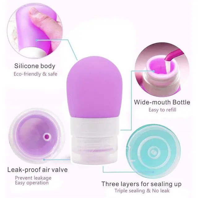 Alt view image 2 of 7 - Portable Soft Silicone Travel Bottles Travel Containers