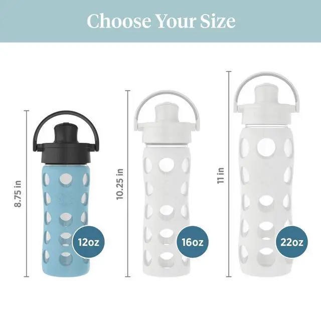 Alt view image 6 of 7 - Glass Water Bottle with Active Cap, Denim