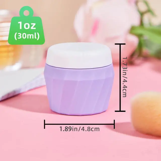 Alt view image 2 of 7 - Travel Containers for Toiletries, Premium Silicone Cosmetic Cream Jars, TSA Approved Leak-Proof Refillable Travel Size Toiletries with Clear Bag for Cosmetic Face Body Cream (Vibrant, 1OZ)