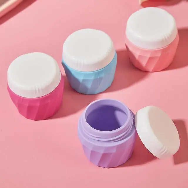 Alt view image 6 of 7 - Travel Containers for Toiletries, Premium Silicone Cosmetic Cream Jars, TSA Approved Leak-Proof Refillable Travel Size Toiletries with Clear Bag for Cosmetic Face Body Cream (Vibrant, 1OZ)