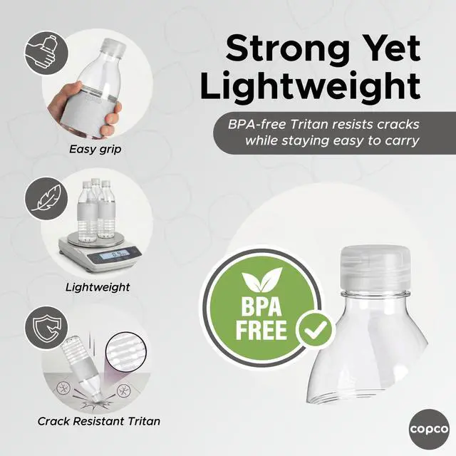Alt view image 3 of 7 - Hydra 16.9 oz Water Bottle, Set of 3 Leak Proof, BPA Free Tritan, Dishwasher Safe, Twist-Open Body, Non-Slip Silicone Grip, Perfect for Gym, Travel, Office & Daily Use (Grey)