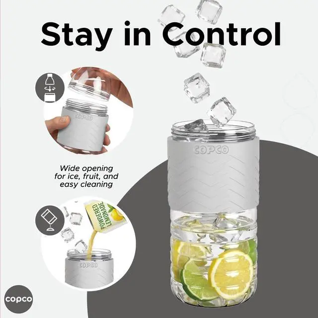 Alt view image 4 of 7 - Hydra 16.9 oz Water Bottle, Set of 3 Leak Proof, BPA Free Tritan, Dishwasher Safe, Twist-Open Body, Non-Slip Silicone Grip, Perfect for Gym, Travel, Office & Daily Use (Grey)