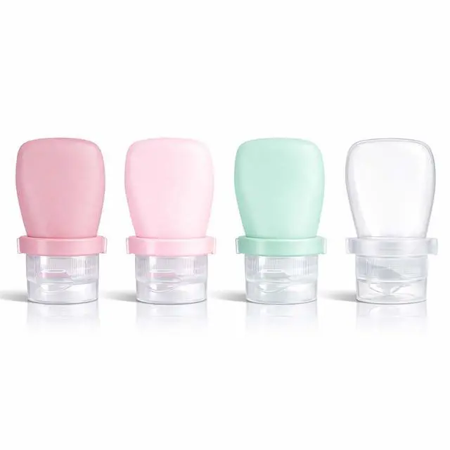 Main image of Travel Bottles, Leakproof Silicone Squeeze Bottle Mini Travel Size Container for Toiletries Lotion Shampoo and Conditioner Liquid Salad Dressing to go Condiment, TSA Approved, 4 Pack