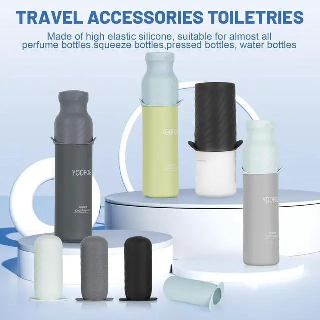 Alt view image 2 of 7 - Bottle Covers for Travel, Leak Proofing, Travel Size Container Silicone toiletry sleeves, Leak Locks Travel Accessories for Shampoo Wash Body Bottles and other beauty and personal care(8pcs)